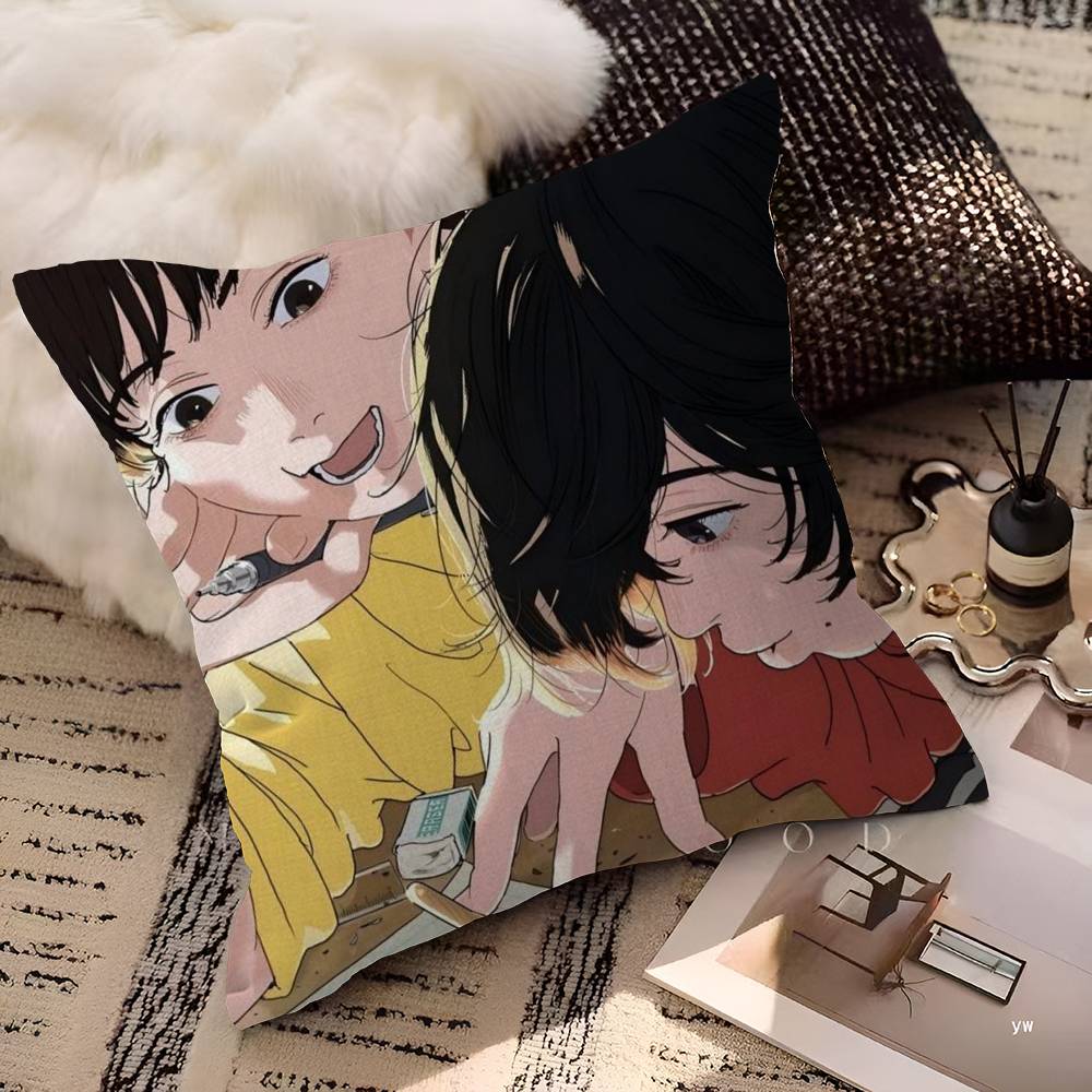 Anime Look Back Cushion Cover Car Throw Pillow Case For Sofa Car Christmas Gift 40x40cm 45x45cm