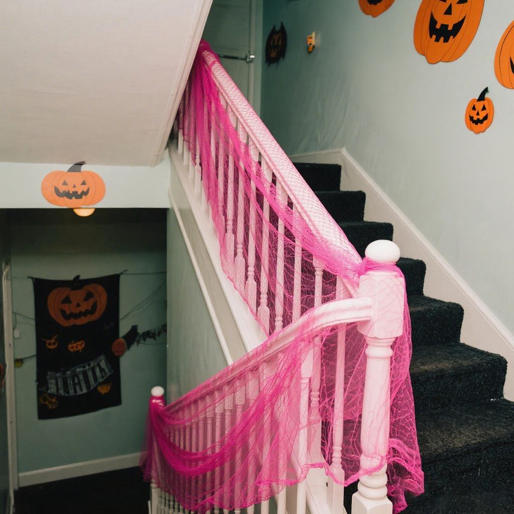 Halloween Decorative Roving Multi-color Holes Can Be Customized Hanging Cloth Pieces Halloween Haunted House Party Supplies Outdoor Props