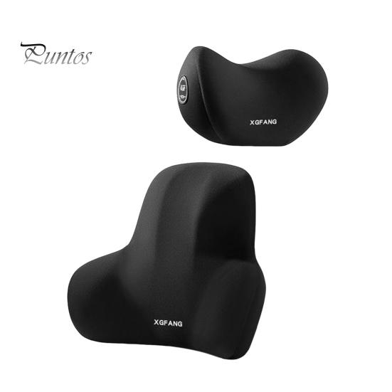 

Подголовник автомобиля, поясничная поддержка, комплект подушек, подушка для сиденья автомобиля из пеноматериала с эффектом памяти, комплект поясничной поддержки с регулируемыми ремнями для облегчения боли в шее и спине чёрный