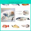 Brinquedo Realista de Peixe Elétrico para Gato com USB, Material de Pelúcia e Algodão PP, Erva-de-gato Incluída Personagens)