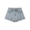 Moa Culotte Denim Mini Skirt (Light Jean Blue)
