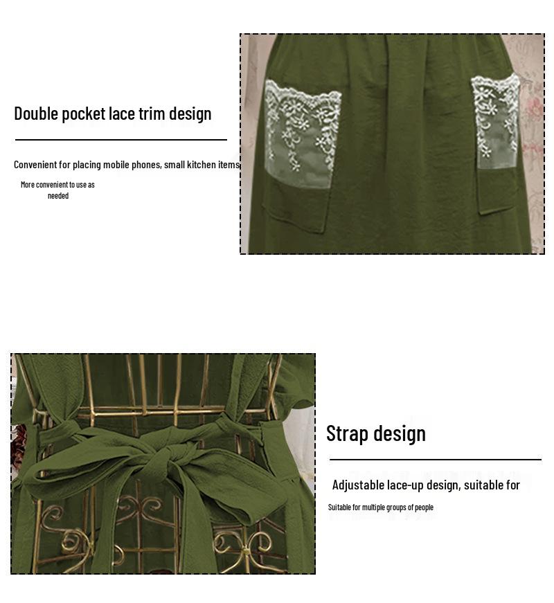 Retro-Style Apron: Fashionable, Stain-Proof, and Dirt-Resistant for Home, Kitchen, Flower Shop, Nail Salon, and Catering.