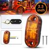 20 PCS 2.5 Inch LED Trailer Lights Kit With Screws, Front Rear Side Marker Clearance Indicators Light Lamp, Amber + Red Dc12-24V Waterproof Universal