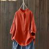 Korean-Style Long Sleeve Stand Collar Pullover Shirt for Women - Autumn/Winter Plus Size Solid Color