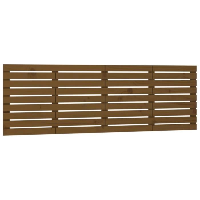824721 vidaXL Wall-mounted Headboard Honey Brown 206x3x63 Cm Solid Pine Wood