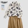 Women's Linen Floral Print Long Sleeve Shirt