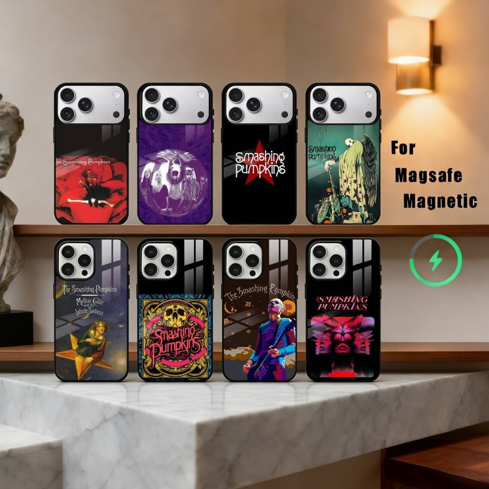 Rockin S-Smashing P-Pumpkins Band Phone Case For iPhone 17,16,15,14,13,12,Plus,Pro,Max for Magsafe Magnetic Wireless Charging
