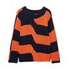 2025 Spring Women's Striped Patchwork Loose Knit Sweater Top