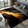 Modern Art Fashion Marble Black White Gold Stone Carpet Rug for Living Room Bedroom Home Sofa Decoration,Non-slip Floor Mat