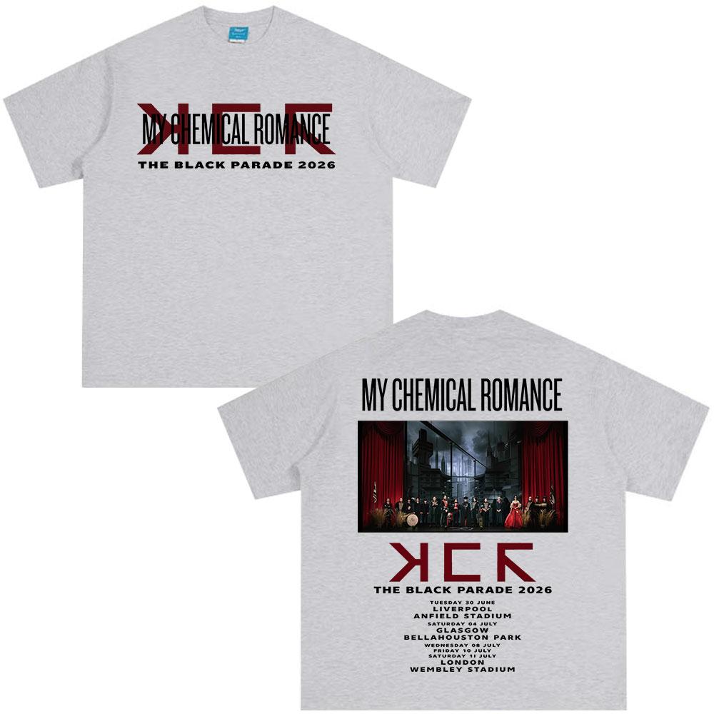 

Rock Band My Chemical RoUnisexce Tshirt The Black Parade 2026 Tour Tshirts Unisexs Women Clothing Cotton Casual Y2K Top Streetwear 4XL