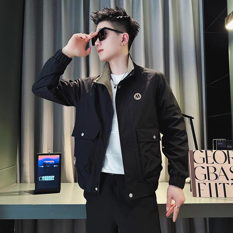 Men's Trendy Stand-Up Collar Workwear Jacket for Spring and Autumn