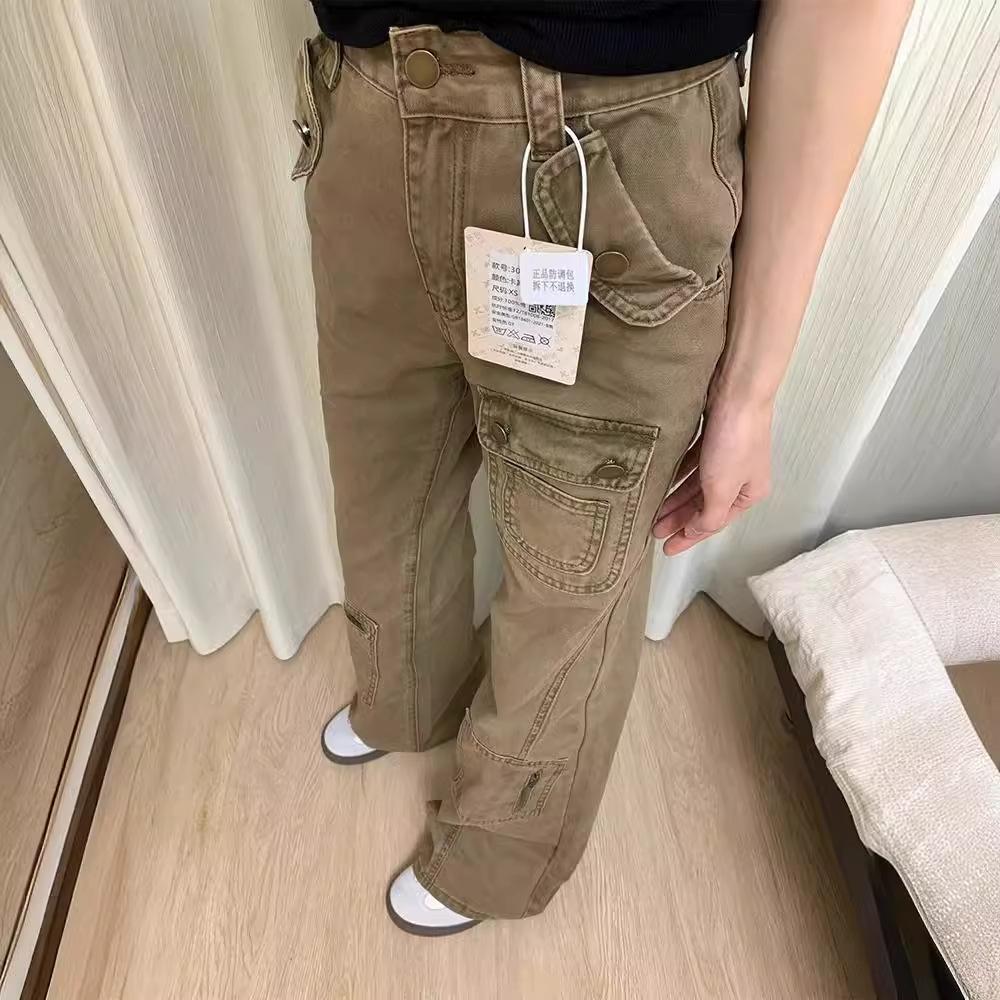American Vintage Work Pants Women Spring Summer New Design Sense Loose Straight-leg Slimming Flared Trousers
