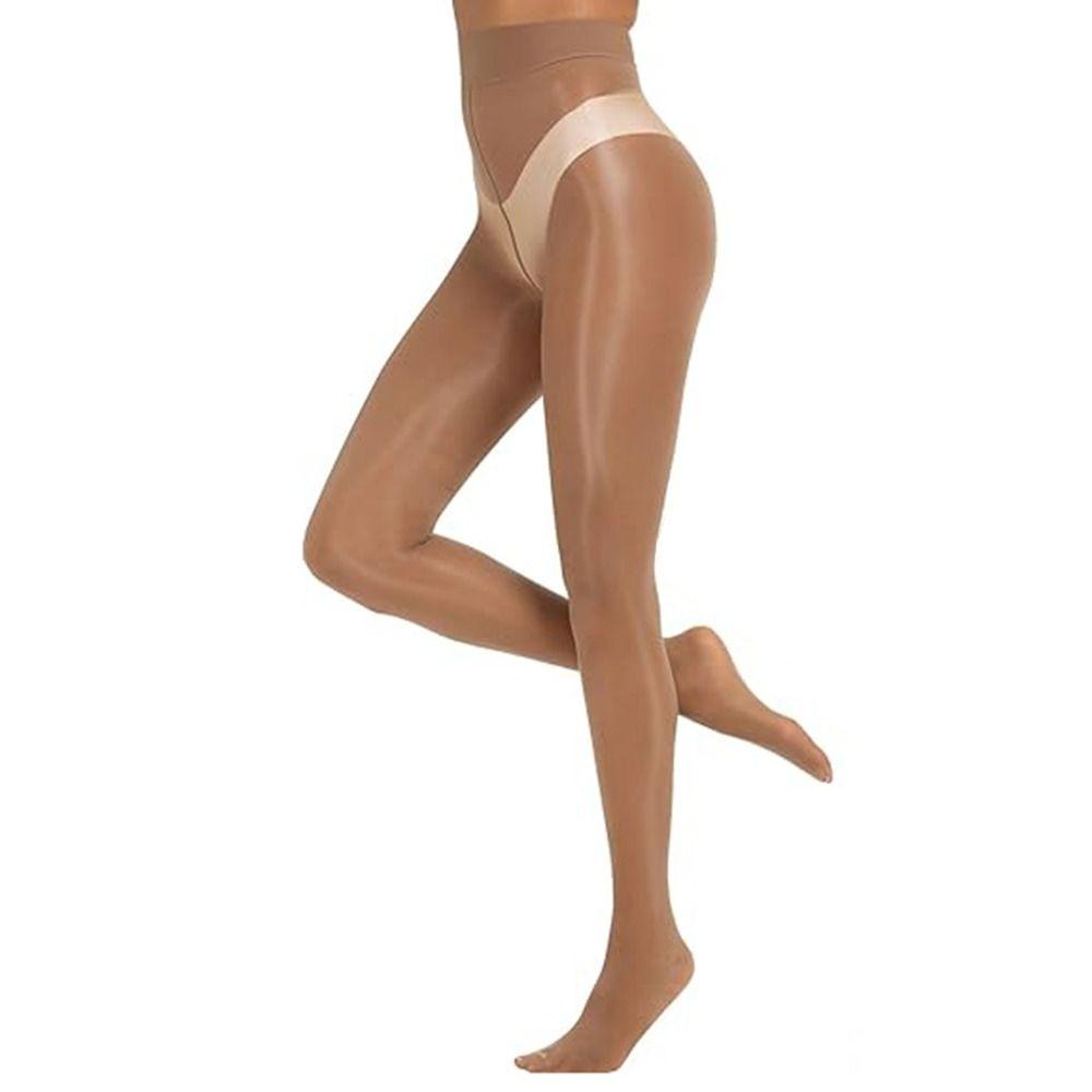 Oil Bright Shimmer Tights 360°Seamless Crotch High-Density Shaping Silk Stockings Wet Look Stretch Shiny Oil Stockings Women