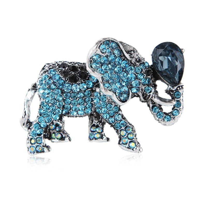 Broches Animaux Éléphants en Cristal Strass Mode Pour Femmes Manteau Bijoux Accessoires Cadeaux