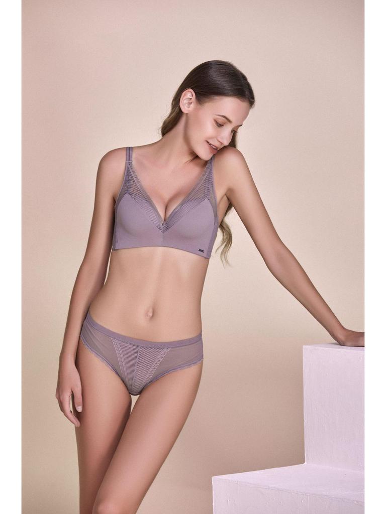 High-End Minimalist Glossy Wire-Free Bra: Comfortable, Breathable, Small Bust, Thin Cup Women's Underwear.
