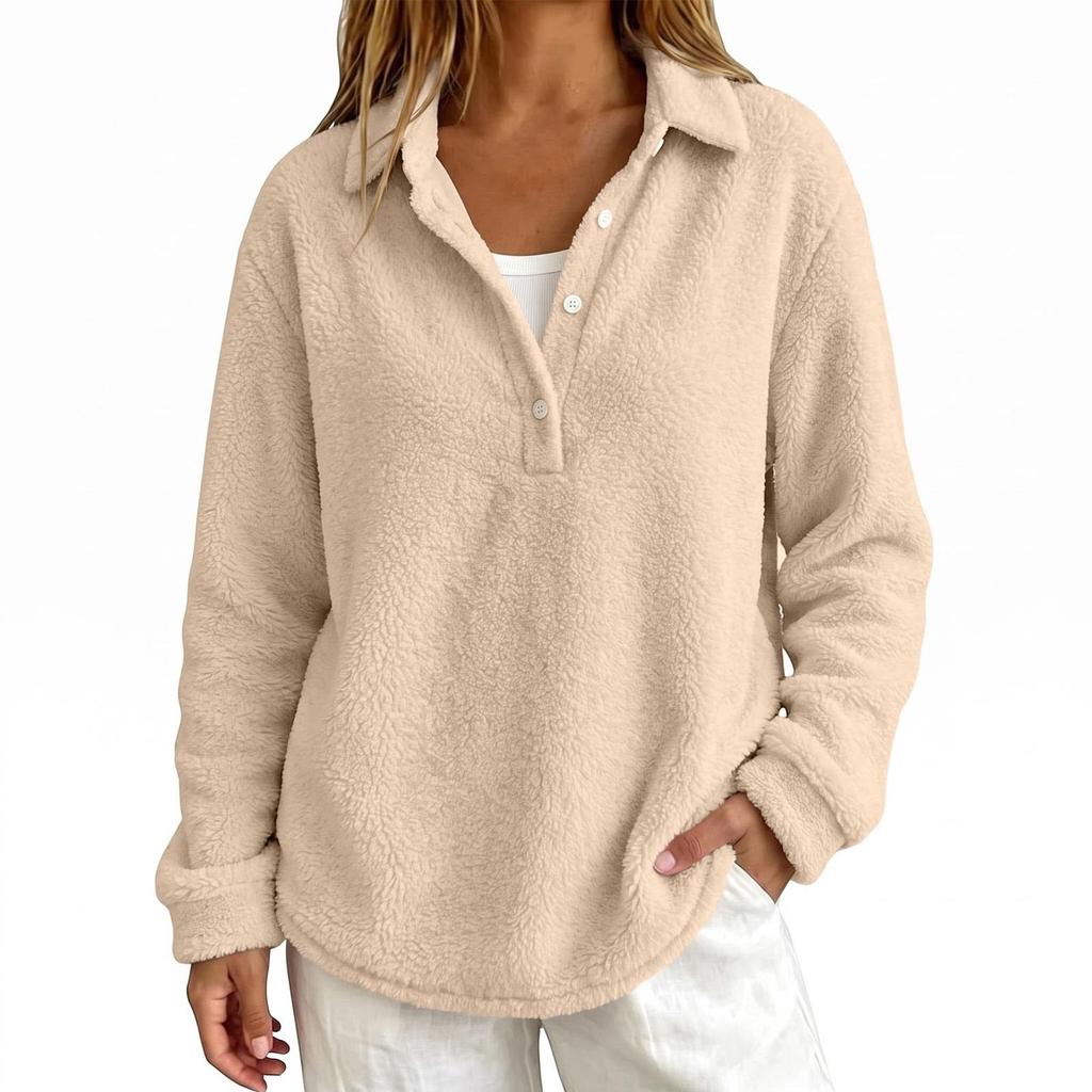 Women's Fashion Color Long Sleeve Pullover Sweatshirt for Casual Wear