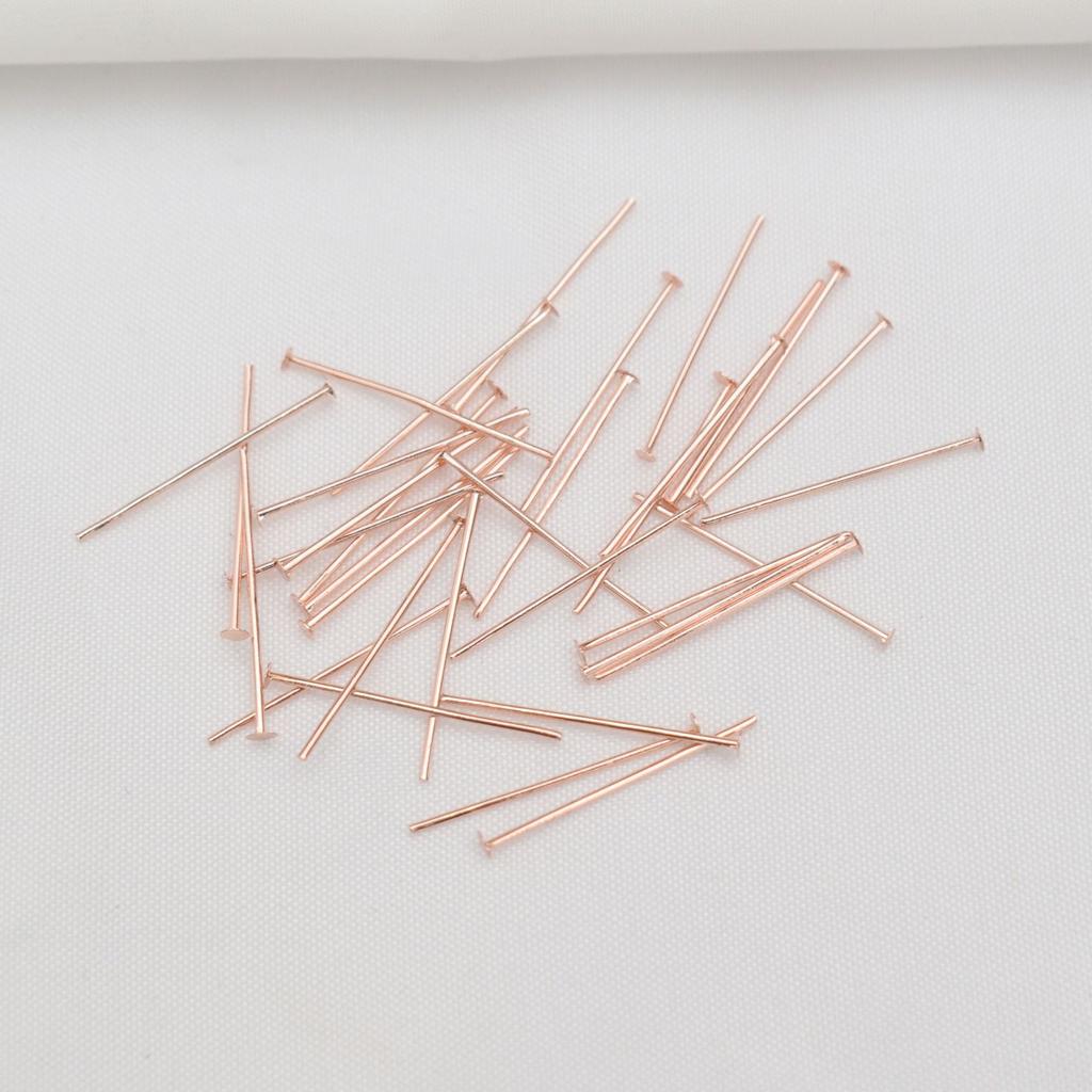 100pcs Color-Retaining 14K Gold-Wrapped T-Needle Accessories, Flat Needle Diy Handmade Beaded,, Ear Jewelry Materials