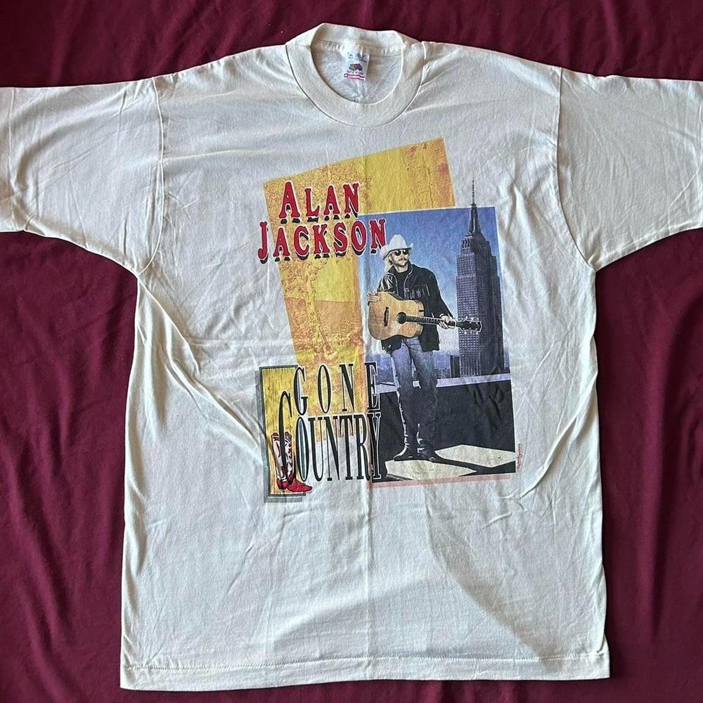 Rare Alan Jackson Gone Country WHite Adult Shirt Unisex S-5XL B057 Unisex T-Shirt XXL