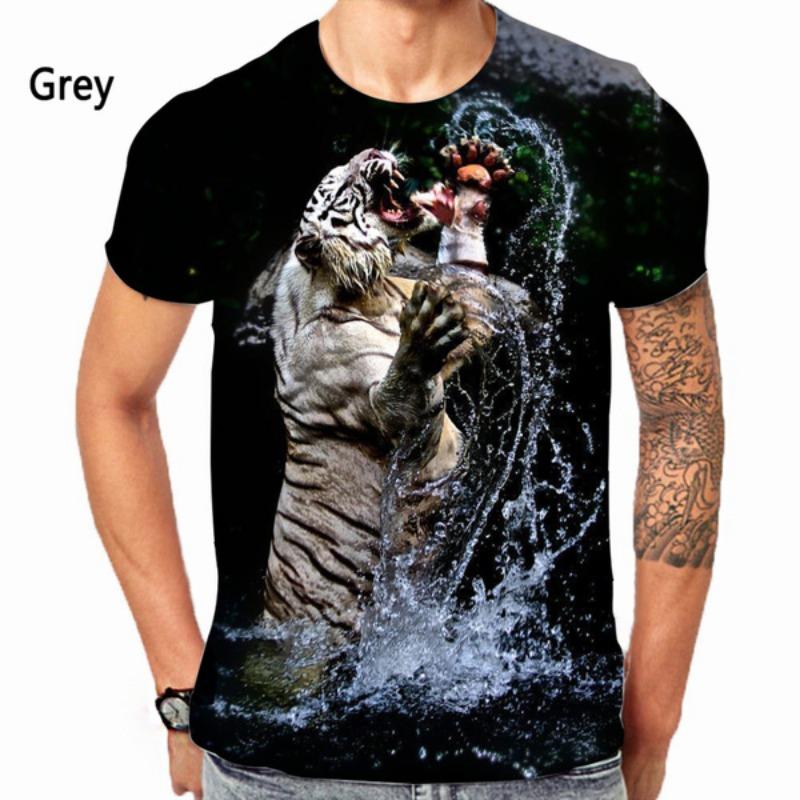 Tiger 3D T-shirt Men's Women's Summer Fashion Casual Short Sleeve Animal Print Shirt Top