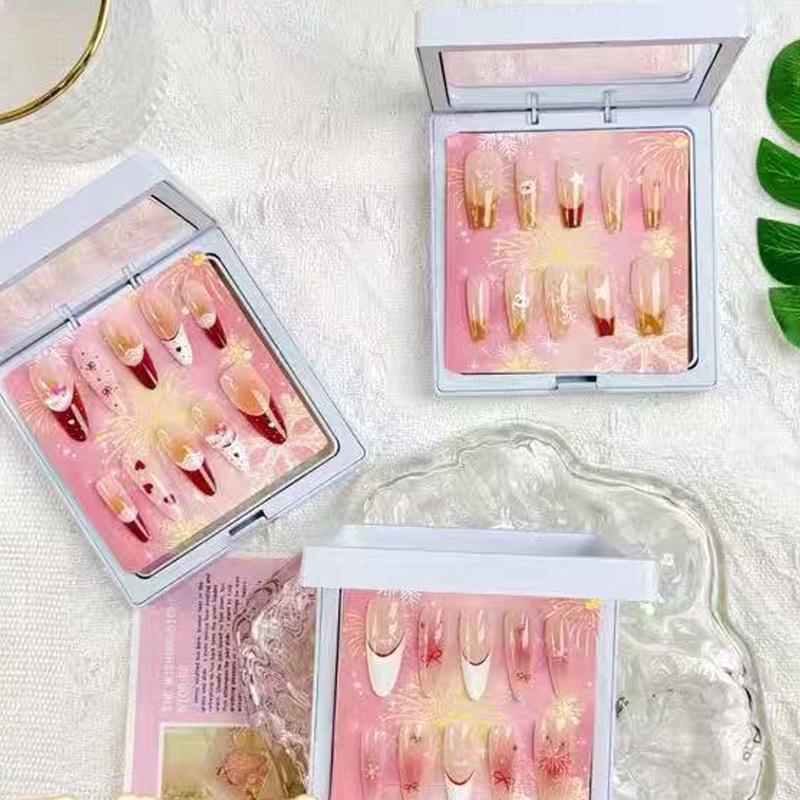 Exquisite Cartoon KT Cat Press-On Nails for Students - Cute Nail Art Set