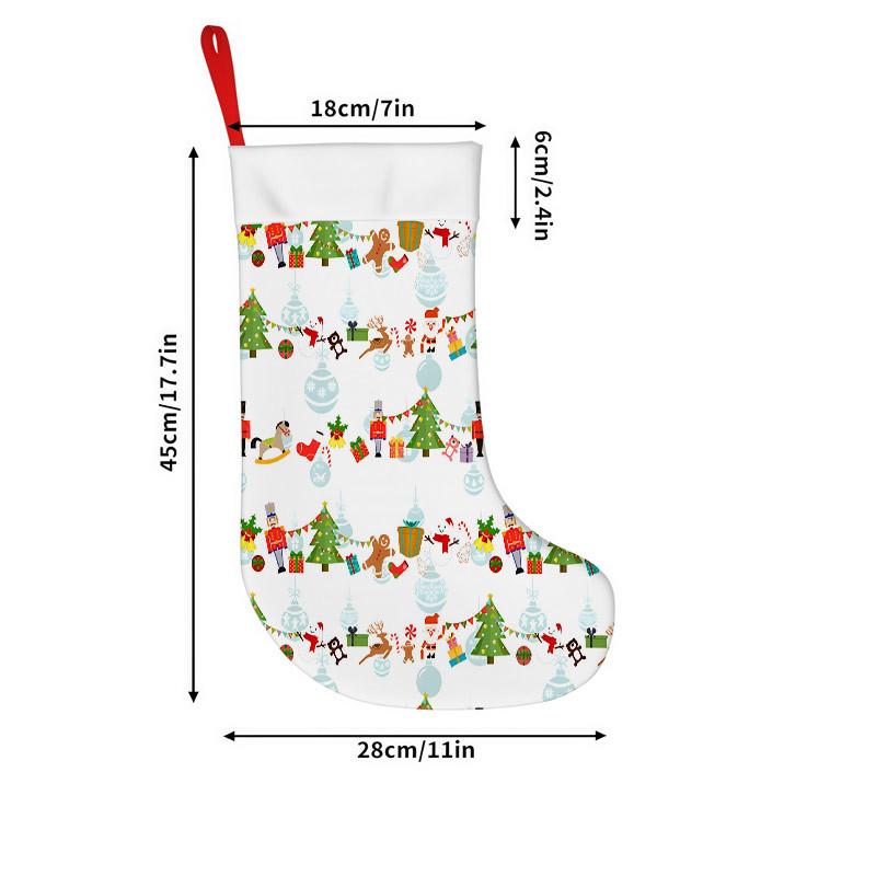 Christmas decoration fireplace hanging stocking Christmas Stockings 1pc 45.72 cm, Christmas Toy Tree Red Printed Soft Xm