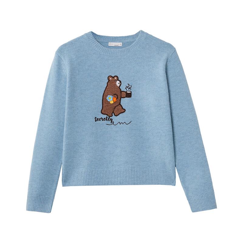 INMAN Women's Cartoon Bear Knit Pullover Sweater