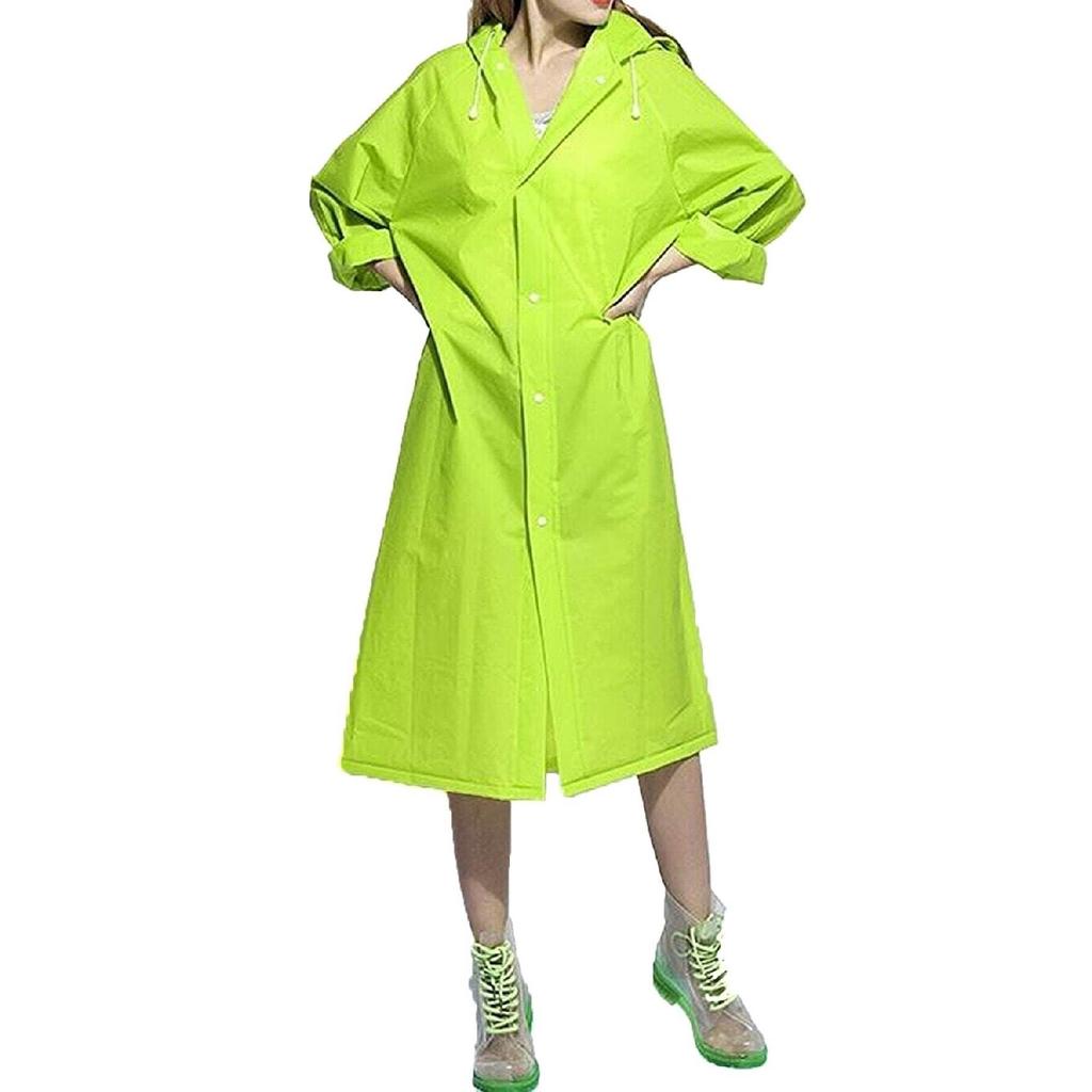 Wasserdichter Regenmantel für Damen und Herren mit Druckknopfverschluss und Kapuze Eva Weiß