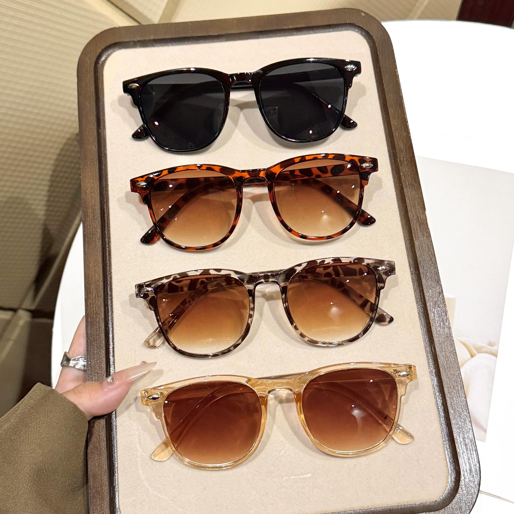 

4Pcs Fashionable Round Frame Glasses with Stud Decoration, Suitable for Parties, Holiday Gifts, Unisex