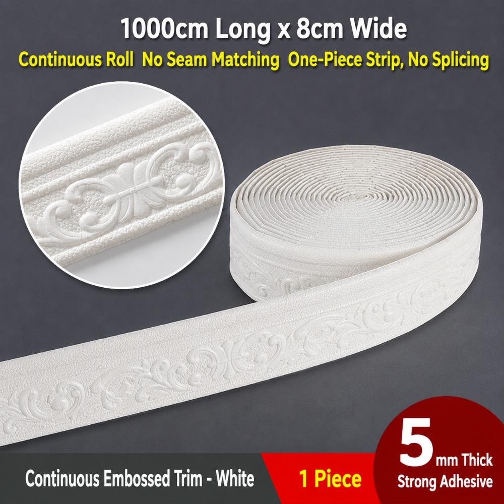 3D Wall Skirting Border Trim Self Adhesive Waterproof Baseboard Wallpaper Sticker for Home Room Decoration Living Room Decor