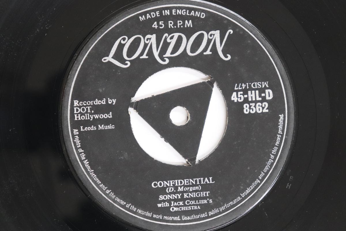 

7-дюймовая пластинка SONNY KNIGHT, JACK COLLIER S ORCHES - Confidential / Jail Bird 45HLD8362 LONDON RECORDS 1957 UK Соул/Фанк Б/У
