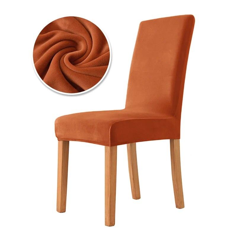 1/6pc Velvet Elastic Dining Chair Covers Spandex Chair Slipcover Dining Room Stretch Chair Seat Protector Wedding Party Banquet