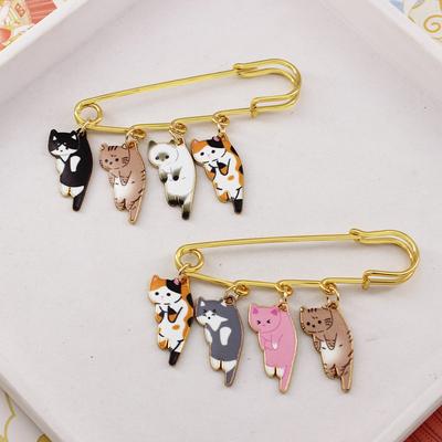 Broche créative en émail pour chat Kawaii, jolie épinglette de dessin animé pour femmes, hommes, couple, badge, sac, décoration, accessoires, cadeaux