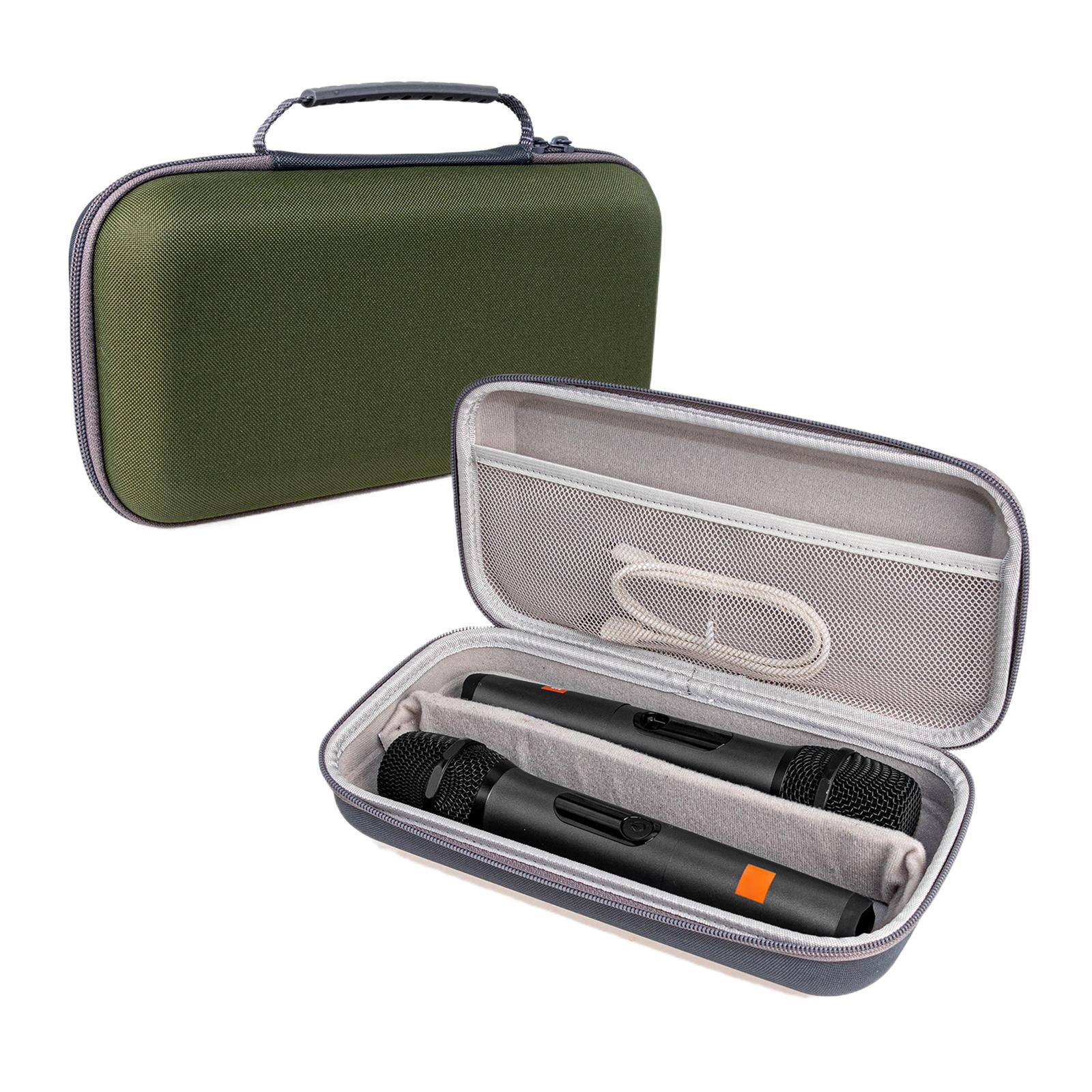 

Portable Microphone Carrying Case EVA Shell with Soft Shockproof Lining Adjustable Divider For Travel Performances