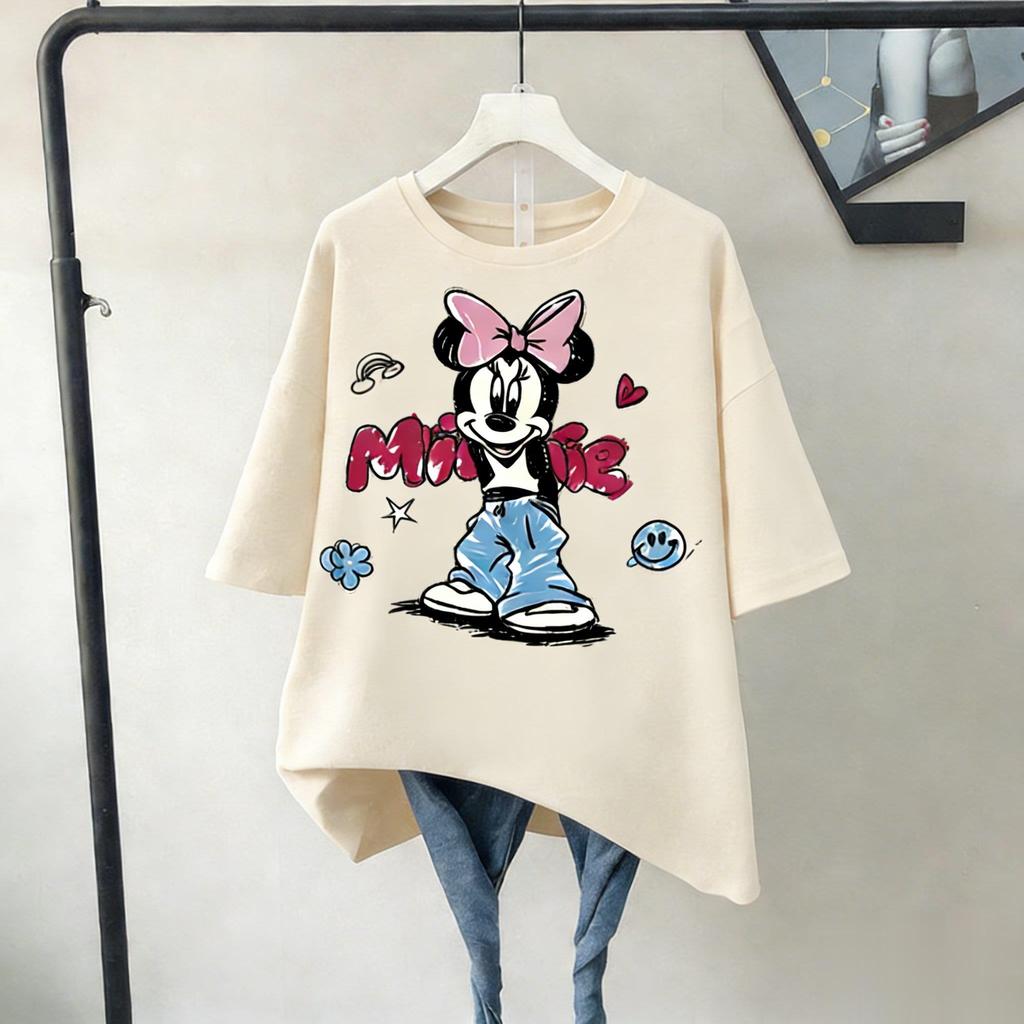 Disney Minnie Mouse T Shirt Women Man Cute Cartoon Graphic Print Short Sleeve Tee Summer Casual Tops 2025 Fashion Y2k Clothes