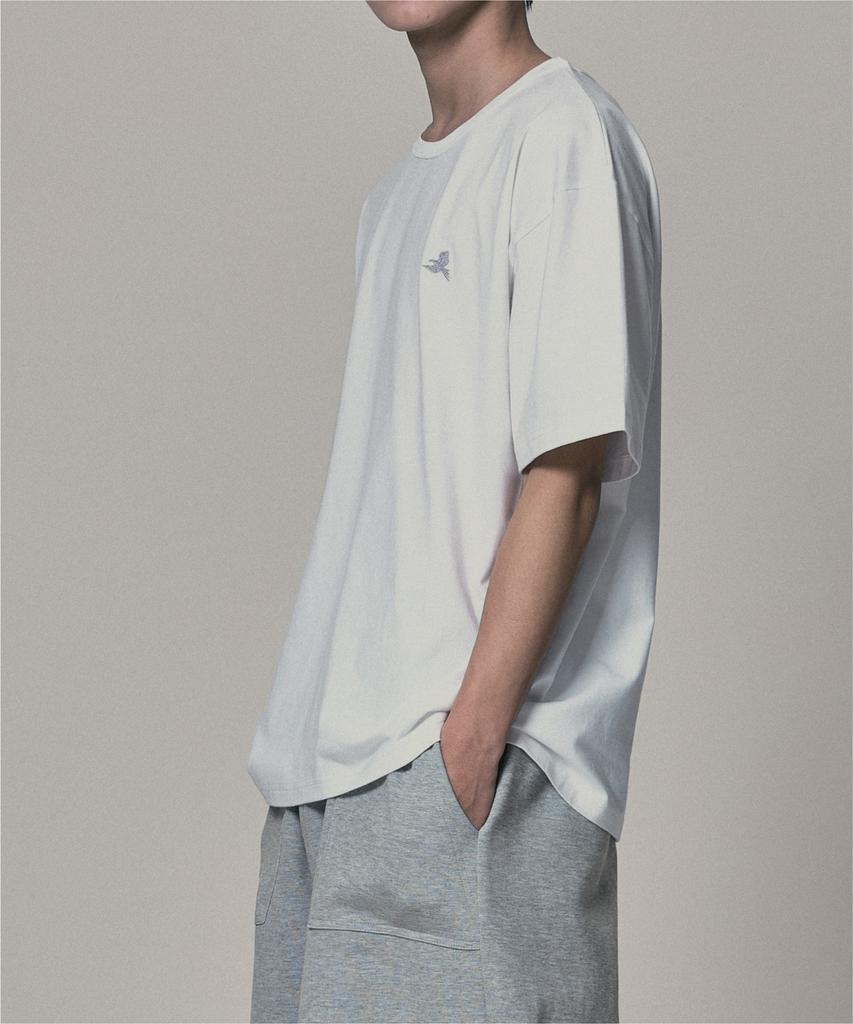 Beodeonteu Original Bird Logo Embroidered T-Shirt [White]