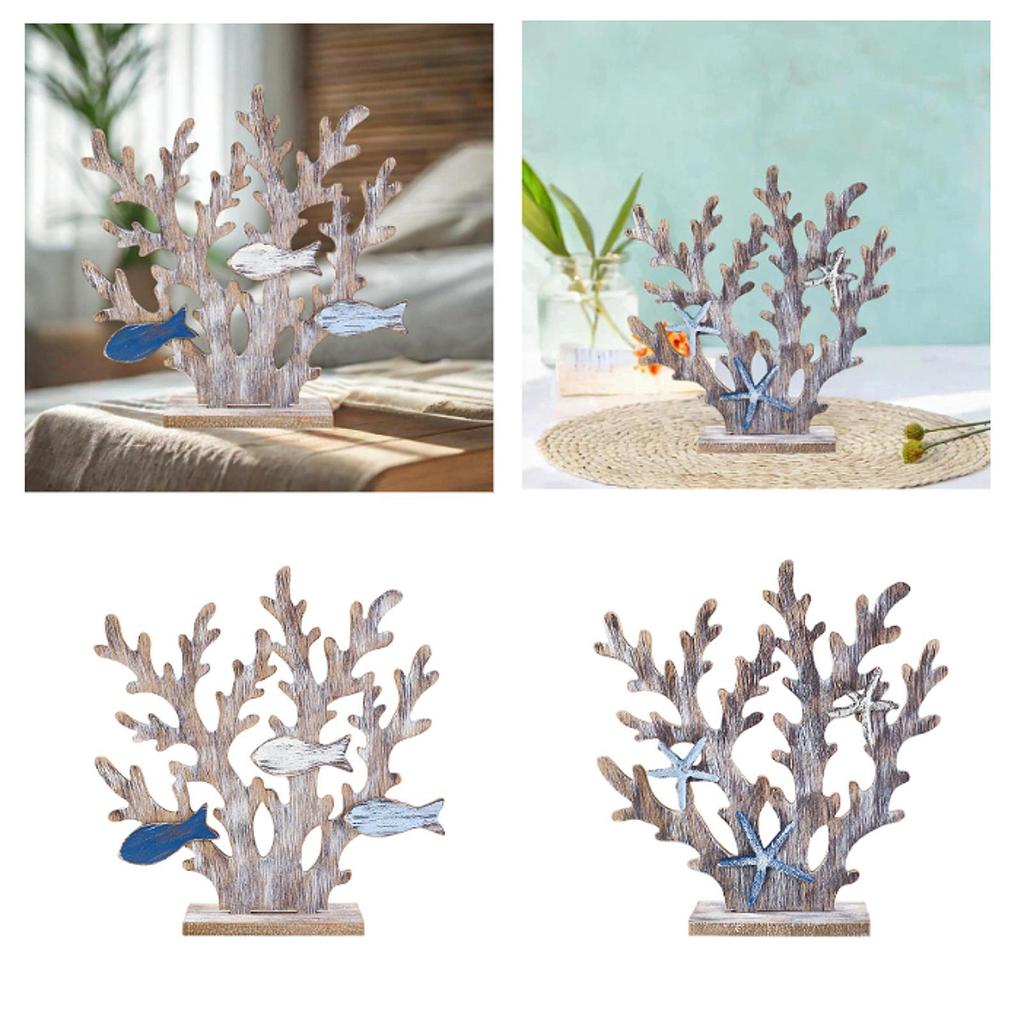 Mediterranean Birthday Gift Crafts Coral Statue for Desktop Indoor Bookshelf