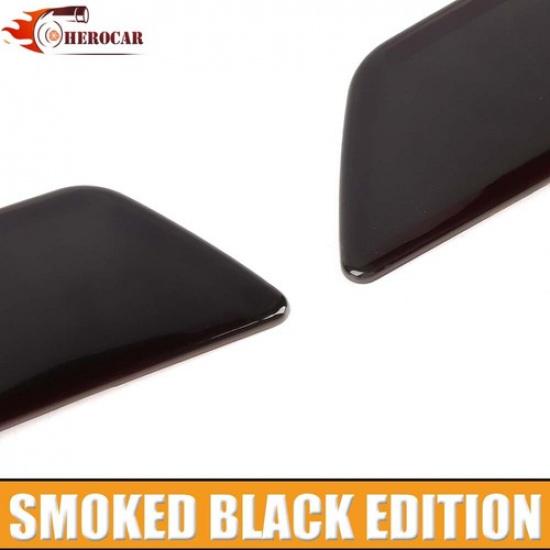 2X Rear Fog Light Lamp Cover Trim For Jeep Cherokee + Smoked Black Exterior