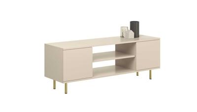 Focus Cashmere RTV Cabinet 135 Cm - Gold Legs