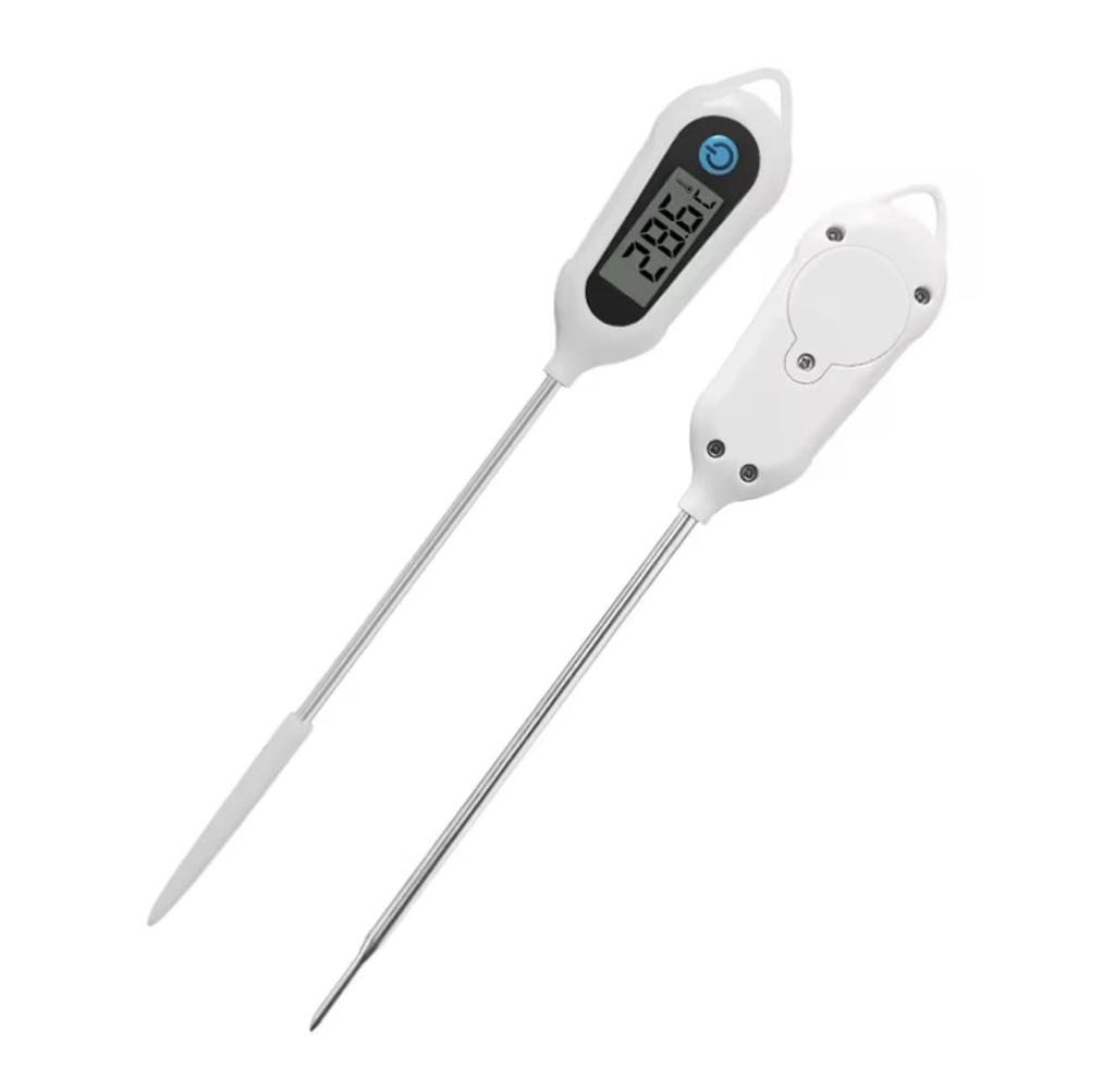 Digital IPX2 Water-Resistant Thermometer for Cooking, Simple Operation, White, with Japanese Instruction Manual, for Measuring Coffee, Milk,