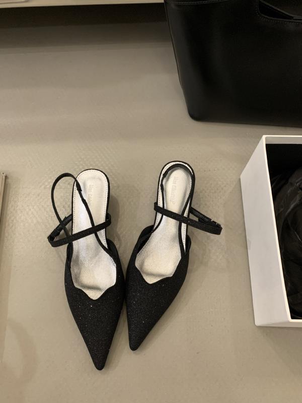 Fashion Sandals Stiletto Heels Bling Bling Female Shoe 2025 Women's Med Bright Girls Comfort New Retro Summer Sexy Low Medium Clear Poin