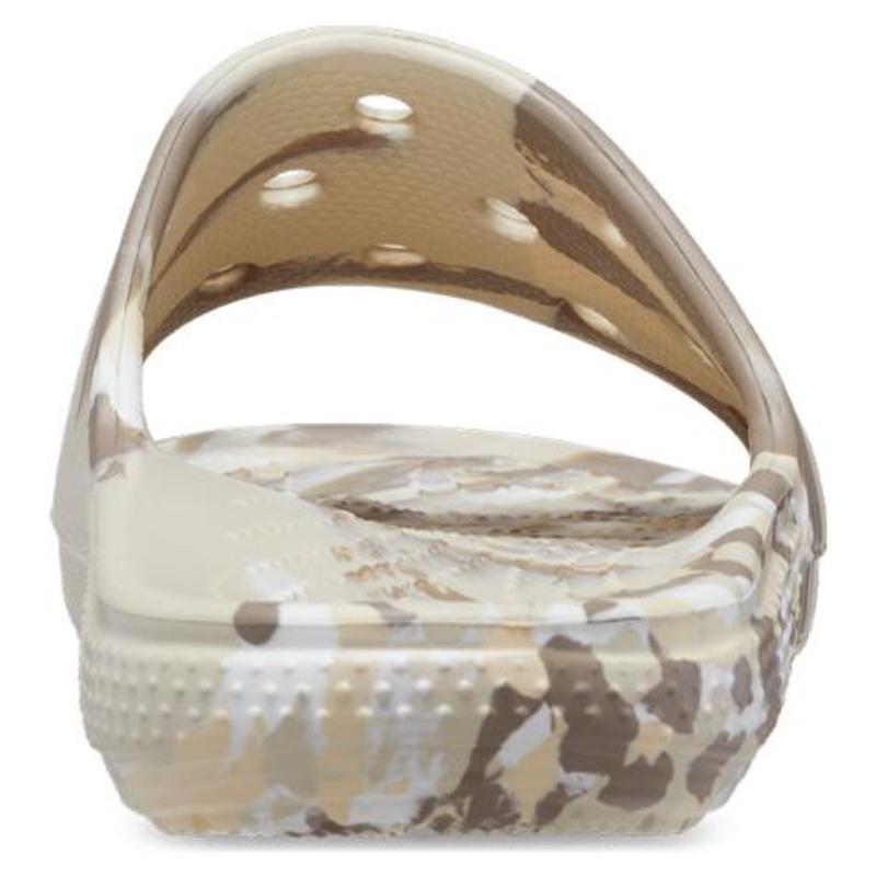 Crocs Classic Clog Casual Slide Marbled Sandals 'White Brown'