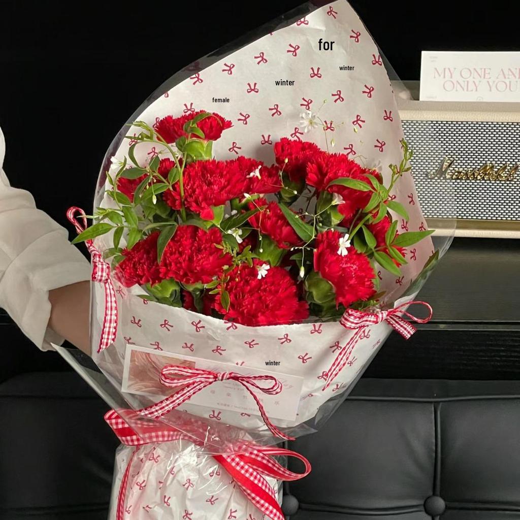 Taze Çiçek Buketi Ambalajı İçin 38g Kalın Baskılı Fiyonk Doku Kağıdı Paketi