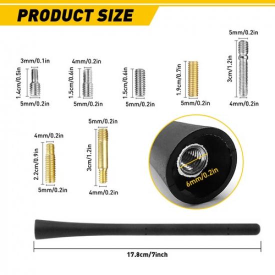 For Dodge Jeep Chrysler 7" Inch Short Antenna Rubber Mast Radio AM/FM Aerial EXV