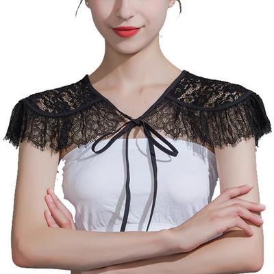 Delicate Lace Accent Shoulder Cover Fashion Scarf For Evening Event Daily Wear