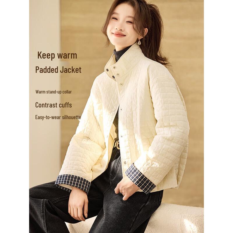 

Mohanyimei Women s Stand Collar Short Padded Jacket L