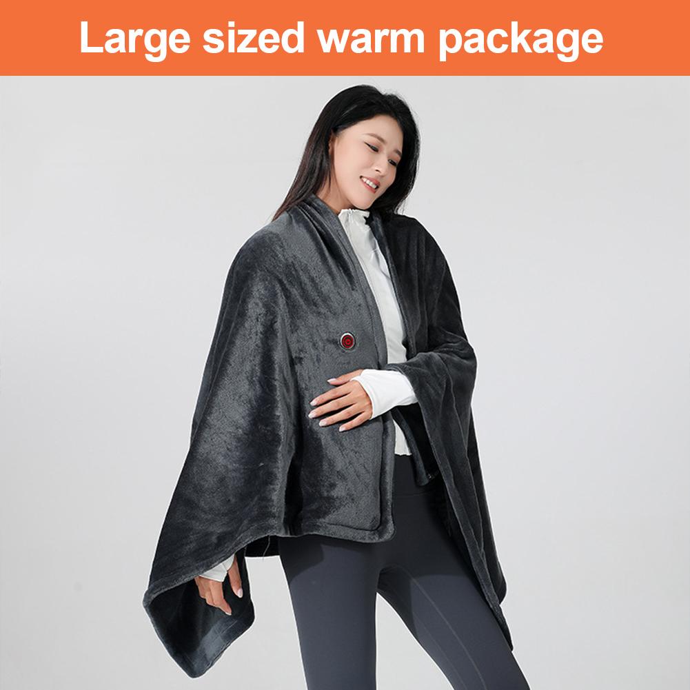 USB Flannel Heated Blanket 3 Temperature Adjustment Electric Heating Blanket Wireless Heated Blanket for Indoor Outdoor