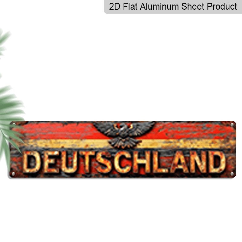 

2D Flat, 1pc, 3.94 X 15.74 Inches Aluminum Decorative Sign - Large German Flag Metal Wall Art - Heavy-Duty Aluminum Germany National Team Logo with 40cm x 10cm