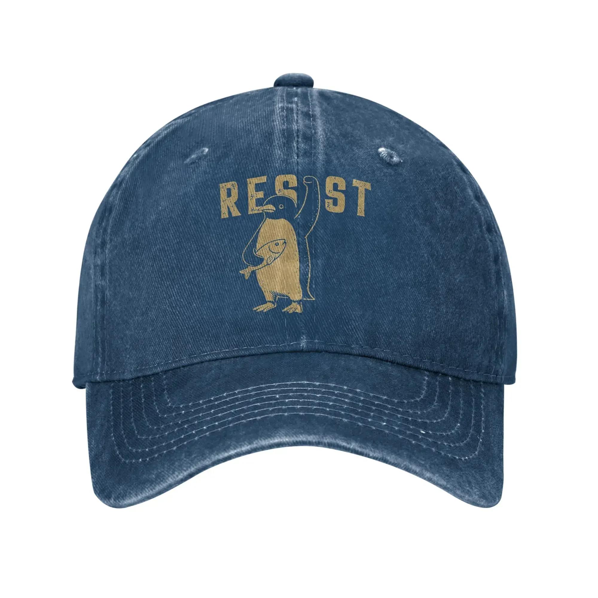 

Resist Penguins Activism Graphic Sun Baseball Cap Summer We Stand With Penguins Hat Adjustable Snapback Cap Unisex Baseball Caps One Size