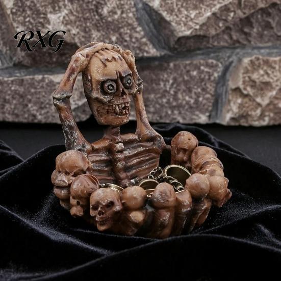 Resin Ash Tray Halloween Skeleton Ashtray, Heat-resistant Gothic Holder, Ashtray Aliens Decorative for Home Office Outdoor