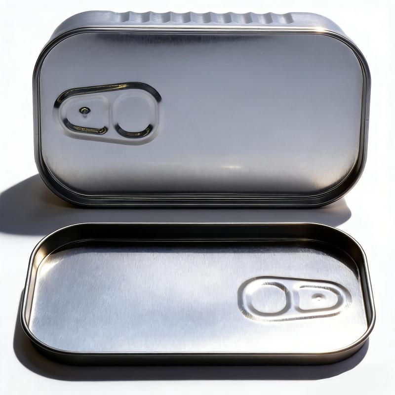 1Pcs Sardine Can Shaped Storage Tin Box Portable Tinplate Material Sealed Jar With Lid For Storing Small Items Household Goods